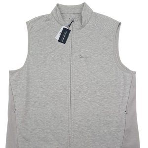NWT MIZZEN + MAIN MEN'S LIGHT GREY PRO FLEX FULL ZIP STRETCH GOLF VEST SIZE XL
